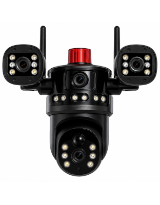 4-Lens Solar Powered CCTV Camera