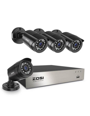 4-Camera 1080P CCTV Security System with 8-Channel DVR, AI Detection &amp; Night Vision